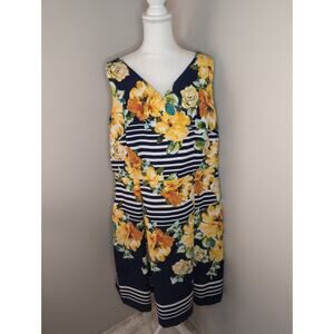 Dress Barn floral colorful sleeveless dress sz 16